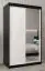 Schiebetürenschrank / Kleiderschrank Bisaurin 2C mit Spiegel, Farbe: Schwarz / Weiß matt - Abmessungen: 200 x 120 x 62 cm ( H x B x T)