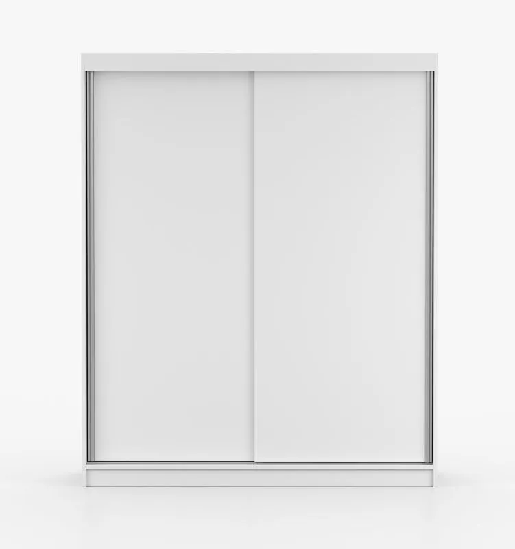 1,6 Meter breiter Kleiderschrank / Schiebetürenschrank | Weiß | Galtee 03 | 160 x 61 x 200 cm | 2 Türen | 6 Fächer | großes Volumen
