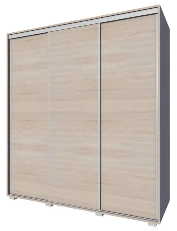 Schiebetürenschrank / Kleiderschrank Rabaul 42, Farbe: Sonoma Eiche - Abmessungen: 210 x 160 x 60 cm (H x B x T)