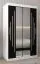 Schiebetürenschrank / Kleiderschrank mit Spiegel Tomlis 02A , Farbe: Weiß matt / Schwarz - Abmessungen: 200 x 120 x 62 cm (H x B x T)