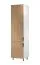 Küchenhochschrank | 2 Drehtüren | Farbe: Weiß / Eiche Puccini | Soft-Close Funktion | 60 x 58 x 247 cm | 6 Fächer | Metallgriffe | verstellbare Beine | Türanschlag: Links