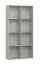 Neutrales Bücherregal mit genügend Stauraum Aenna 33, Farbe: Grau, acht Fächer, Maße: 202,5 x 100,5 x 33,5 cm, verstellbare Füße