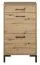 Schuhschrank Pandrup 02, Farbe: Eiche - Abmessungen: 94 x 55 x 34 cm (H x B x T), mit 2 Türen, 1 Schublade und 4 Fächern
