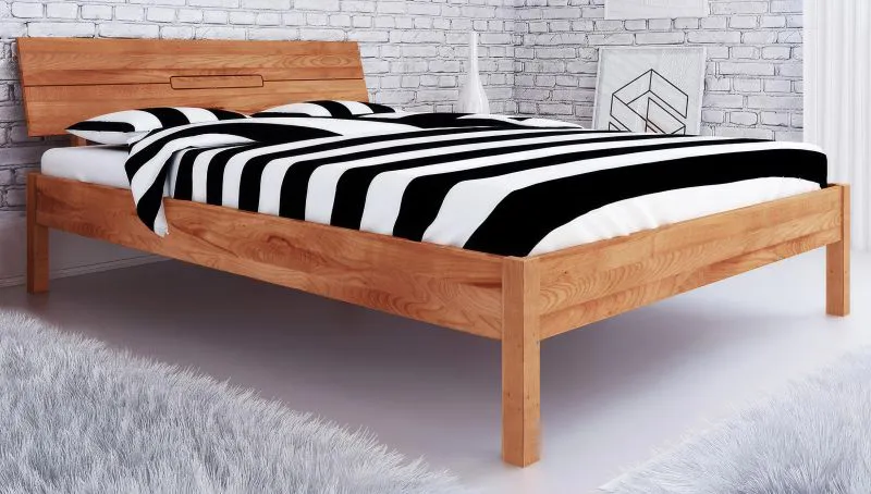 Doppelbett Kapiti 04 Kernbuche massiv geölt - Liegefläche: 160 x 200 cm (B x L)
