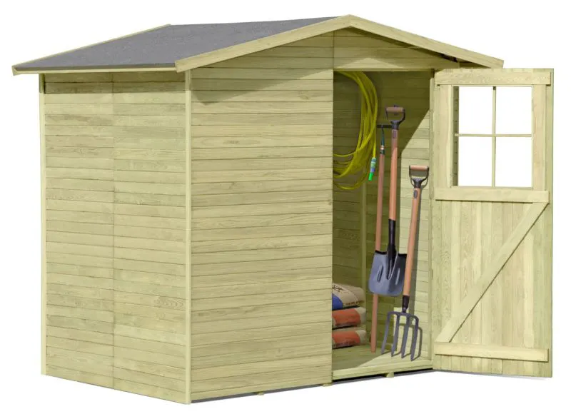 Steiner Shopping Gerätehaus 05, aus Kiefernholz - Außenmaße mit Dach: 200 x 165 x 210 cm (L x B x H)