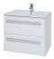 Waschtischunterschrank Bidar 37, Farbe: Weiß glänzend – 50 x 62 x 45 cm (H x B x T)