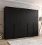 Kleiderschrank | Farbe: Schwarz | 5-Türig | 3 Fächer | Griffe: Schwarz | 3 Kleiderstangen| Soft-Close-Funktion | Maße: 250 x 52 x 202 cm | ABS-Kanten