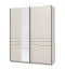 Schiebetürenschrank | Farbe: Kaschmir | 1 Spiegeltür | Maße: 145,5 x 60 x 217,5 cm | 2 Kleiderstangen | 2 Fächer | Kleiderschrank | ABS-Kanten