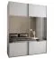 Kleiderschrank / Schiebetürenschrank | 11 Fächer | 245,5 x 200 x 64 cm | 2 Kleiderstangen | 2 Schiebetüren | Spiegel | Farbe: Weiß | Soft-Close