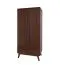 Kleiderschrank mit einer Schublade Engordany 05 | Buche Vollholz massiv | lackiert | Drehtürenschrank | eine Kleiderstange | Farbe: Walnuss | Maße: 200 x 90 x 58,5 cm