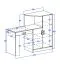Kinderzimmer - Schreibtisch Fabian 11, Farbe: Eiche Hellbraun / Weiß - 120 x 150 x 50 cm (H x B x T)