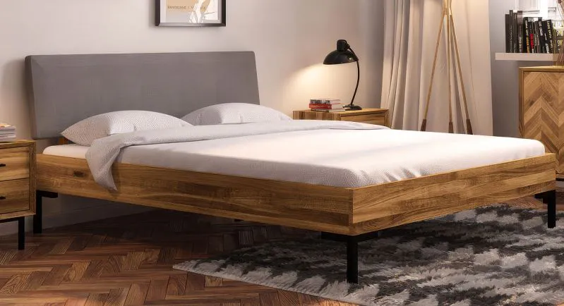 Doppelbett Kumeu 01 Wildeiche massiv geölt - Liegefläche: 160 x 200 cm (B x L)