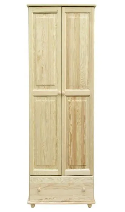 Echtholz-Kleiderschrank, Farbe: Natur 195x65x59 cm Abbildung