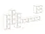 Außergewöhnliche Wohnwand Balestrand 201, Farbe: Grau / Schwarz - Abmessungen: 160 x 330 x 40 cm (H x B x T), mit fünf Türen