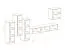 Wohnwand im stylischen Design Kongsvinger 86, Farbe: Eiche Wotan / Schwarz Hochglanz - Abmessungen: 160 x 330 x 40 cm (H x B x T), mit genügend Stauraum