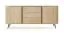 Kommode | 2 Schiebetüren | Farbe: Eiche Cremona | 3 Schubladen | Push-to-open Funktion | 196 x 40 x 82 cm | abgerundete Seiten | 4 Fächer | ABS-Kanten