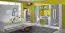 Kinderzimmer - Kommode Walter 07, Farbe: Weiß / Grau Hochglanz - 133 x 80 x 40 cm (H x B x T)