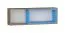 Jugendzimmer - Hängeregal / Wandregal Michael 04, Farbe: Eiche Braun / Grau / Blau - 32 x 100 x 19 cm (H x B x T)