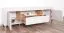 Moderner TV-Schrank / TV-Möbel mit einen offenen Fach Barbe 24, mit zwei Türen, drei Fächer, Farbe: Kaschmir, Maße: 51,5 x 177 x 40 cm, ABS-Kantenschutz, eine Schublade, Griffe: Gold, sehr Langlebig