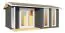 Gartenhaus G262 Carbongrau - 28 mm Blockbohlenhaus, Grundfläche: 13,97 m², Satteldach