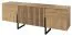 Elegante Kommode Slatina 09 mit Beinen aus Metall, Eiche / Schwarz, teilmassiv, 71 x 190 x 45 cm, natürliches Eichenfurnier, Push-to-open Funktion
