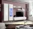 Moderne Wohnzimmer Wand Hompland 18, Farbe: Weiß - Abmessungen: 170 x 260 x 40 cm (H x B x T), mit blauer LED-Beleuchtung
