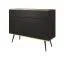 Elegante Kommode mit vier Fächer Horsham 65, Farbe: Schwarz, Push-to-open Funktion, zwei Türen, ABS-Kantenschutz, zwei Schubladen, Beine: Schwarz