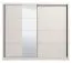 Breiter Kleiderschrank / Schiebetürenschrank Apatin 05, 2,5 Meter breit, Farbe: Kaschmir, zwei Kleiderstangen, 10 Fächer, Spiegel, Maße: 215,5 x 251 x 60 cm