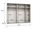 Kleiderschrank | Farbe: Schwarz | 5-Türig | 3 Fächer | Griffe: Kaschmir | 3 Kleiderstangen| Soft-Close-Funktion | Maße: 250 x 52 x 202 cm | ABS-Kanten