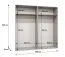 Drehtürenschrank | 2 Spiegeltüren | Farbe: Schwarz | 2 Fächer | Soft-Close | 2 Kleiderstangen | Griffe: Gold | Maße: 200 x 52 x 202 cm | Kleiderschrank | ABS-Kanten