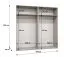 Kleiderschrank | Farbe: Kaschmir | 2 Meter breit | 2 Fächer | Griffe: Schwarz | 2 Kleiderstangen | Schlafzimmerschrank mit Spiegel | Maße: 200 x 52 x 202 cm | Soft-Close-Funktion