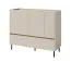 Moderne Kommode Fricourt 08, Beige / Eiche hell, 105 x 120 x 40 cm, mit 6 Fächern und 2 Schubladen, ABS-Kanten, einfache und rasche Montage