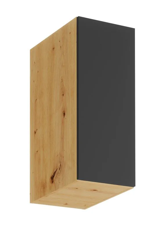 Küchen-Hängeschrank | Artisan-Eiche / Grau | Push-to-Open | grifflose Front | 30 x 44,9 x 72 cm | 3 Türen | Matterhorn 23 | 2 Fächer