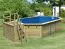 Pool aus Holz Modell 4 X SET, Farbe: Natur KDI, Ø 632,5, inkl. Leitern & Terrasse