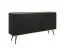 Kommode mit ABS-Kantenschutz Horsham 59, Farbe: Schwarz, Push-to-open Funktion, drei Türen, modernes und einfaches Design, Beine: Schwarz