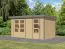 Pultdach Gartenhaus, Fichte naturbelassen/graualuminium, Trapezblechdach wetterfest, stabile Ecken, Zylinderschloss, große Fenster, 4,00 × 2,13 m
