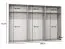 Drehtürenschrank | Farbe: Kaschmir | 6 Türen | 3 Kleiderstangen | ABS-Kanten | Griffe: Schwarz | Maße: 300 x 52 x 202 cm | Soft-Close-Funktion | 3 Fächer