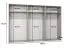 Drehtürenschrank | Farbe: Schwarz | ABS-Kanten | 3 Meter breit | 3 Kleiderstangen | Soft-Close-Funktion | Griffe: Schwarz | 3 Fächer | Maße: 300 x 52 x 202 cm