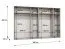Drehtürenschrank / Kleiderschrank | Farbe: Schwarz | 2 Spiegeltüren | 4 Fächer | Griffe: Schwarz | 4 Kleiderstangen | Maße: 300 x 52 x 202 cm | ABS-Kanten