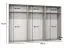 Kleiderschrank | 3 Spiegeltüren | 3 Fächer | Farbe: Weiß | 3 Kleiderstangen | Griffe: Kaschmir | Maße: 300 x 52 x 202 cm | Soft-Close-Funktion