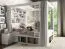Helle Nachtkommode Minnea 32, lange Lebensdauer, Weiß / Eiche, mit zwei Schubladen, Maße: 56 x 41 x 42 cm, für Schlafzimmer, modernes Design