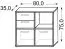 Kommode Palpala 05, Farbe: Eiche Sonoma / Weiß - 75 x 80 x 35 cm (H x B x T)
