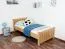 Kinderbett / Jugendbett Buche massiv Vollholz natur 107, inkl. Lattenrost - Abmessung 90 x 200 cm (B x L)