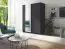 Schiebetürenschrank / Kleiderschrank Nikea, Farbe: Grafit - Abmessungen: 198 x 180 x 60 cm (H x B x T)