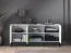 Sideboard / Kommode mit sechs Fächer Taos 05, Farbe: Weiß matt, Beine: Schwarz, Maße: 77 x 170 x 37 cm, mit drei Türen, stilvolle und dekorative Front
