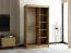 Schiebetürenschrank / Kleiderschrank Borgis 02A, Farbe: Eiche Artisan / Schwarz matt - Abmessungen: 200 x 120 x 62 cm (H x B x T)