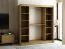 Schiebetürenschrank / Kleiderschrank Borgis 05A, Farbe: Eiche Artisan / Schwarz matt - Abmessungen: 200 x 200 x 62 cm (H x B x T)