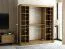 Schiebetürenschrank / Kleiderschrank Borgis 05A, Farbe: Eiche Artisan / Schwarz matt - Abmessungen: 200 x 200 x 62 cm (H x B x T)