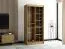 Schiebetürenschrank / Kleiderschrank Borgis 01B, Farbe: Eiche Artisan / Schwarz matt - Abmessungen: 200 x 100 x 62 cm (H x B x T)