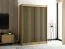 Schiebetürenschrank / Kleiderschrank Borgis 03B, Farbe: Eiche Artisan / Schwarz matt - Abmessungen: 200 x 150 x 62 cm (H x B x T)